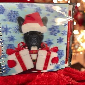 COPY - Holiday Pug Santa Presents Petpals Notebook & Pen SetChristmas